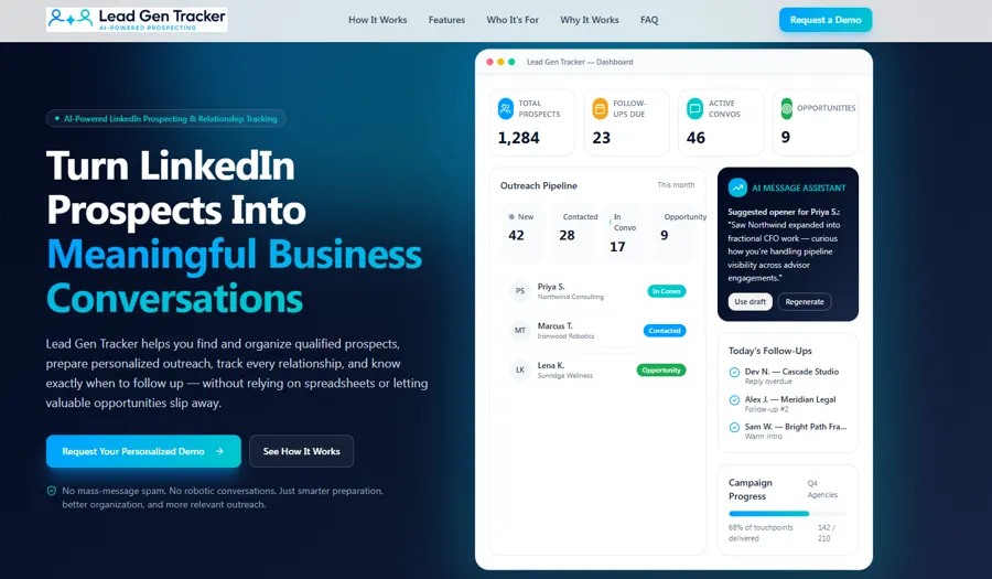 Lead Gen Tracker project preview
