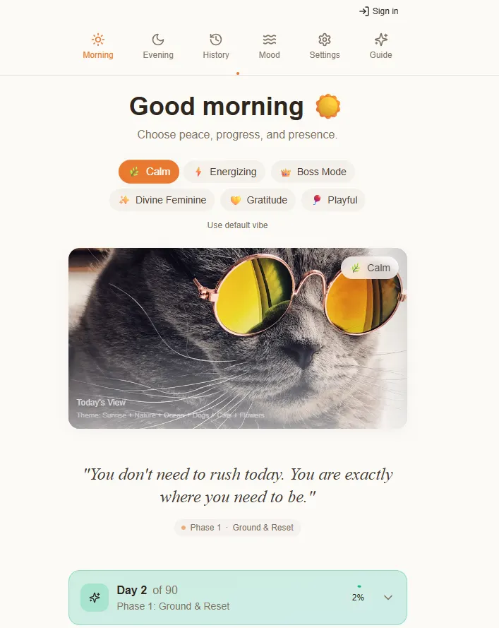Morning Ritual App project preview
